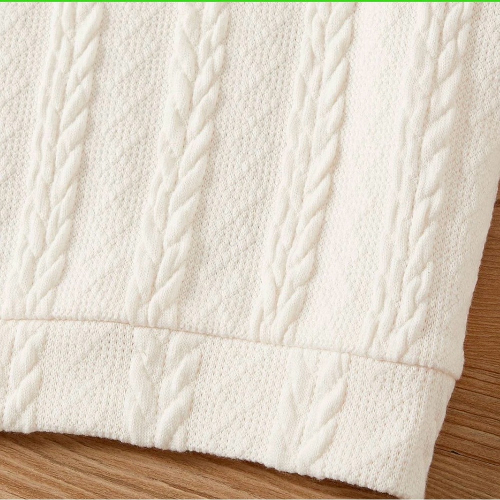 PatPat - NWT - Cream Cable-Knit Turtleneck Sweater Dress for Girls - Picture 6 of 7